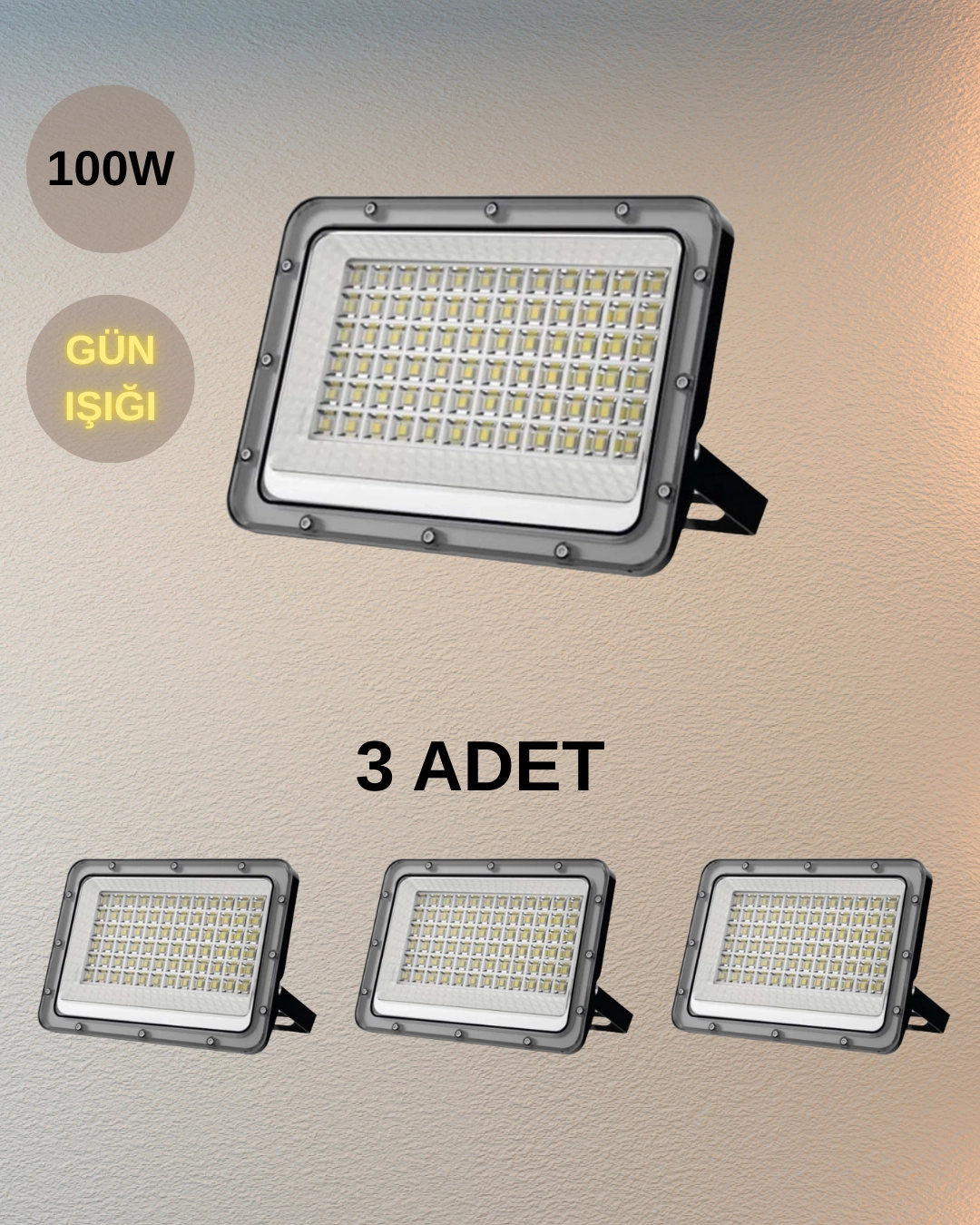 Cata CT-4659 Platinum Led Projektör 100W Günışığı - 3’lü Paket 