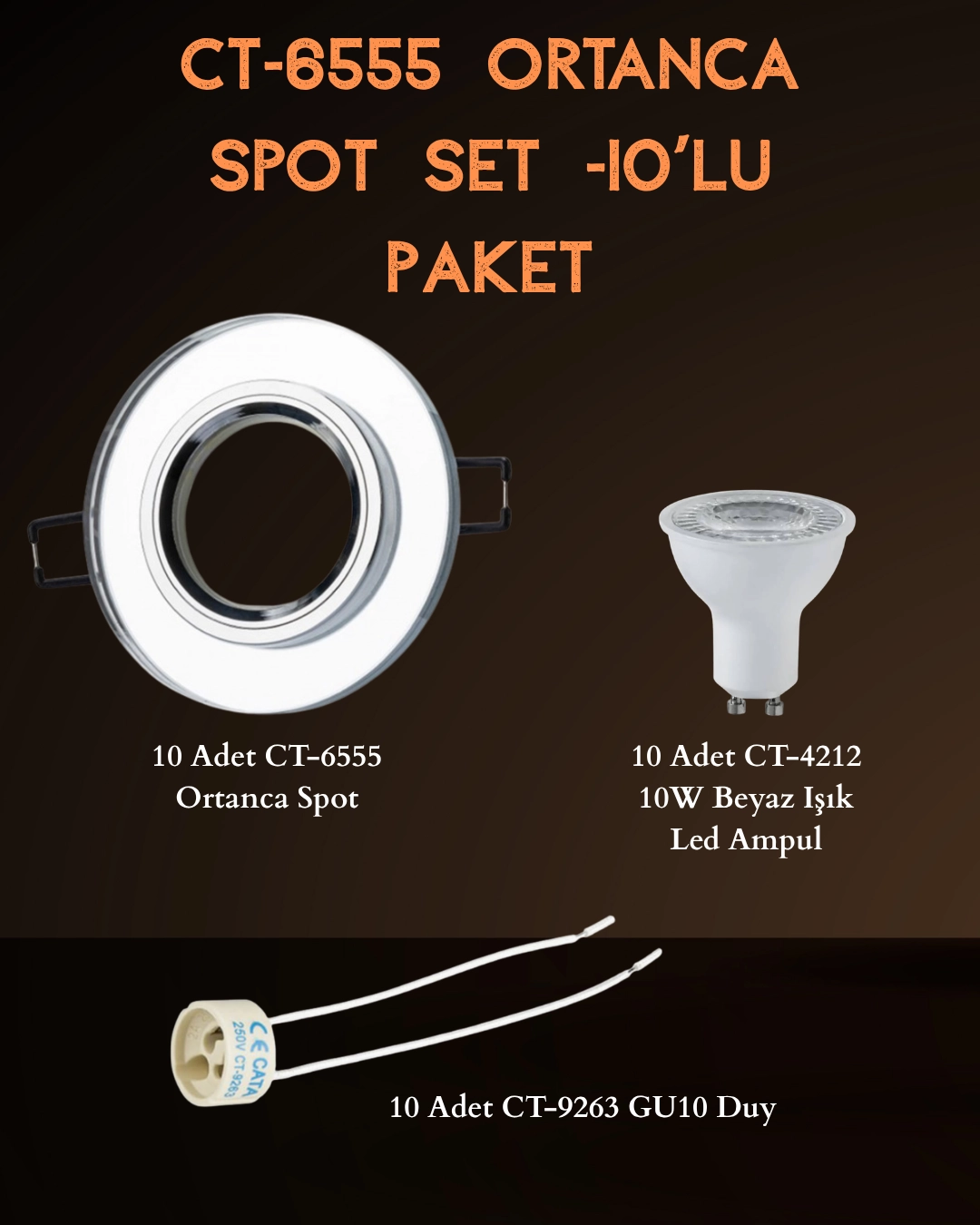 Cata Ortanca Spot Set ( 10 Adet CT-6555 + 10 Adet CT-4212 Beyaz + 10 Adet CT-9263 Duy)