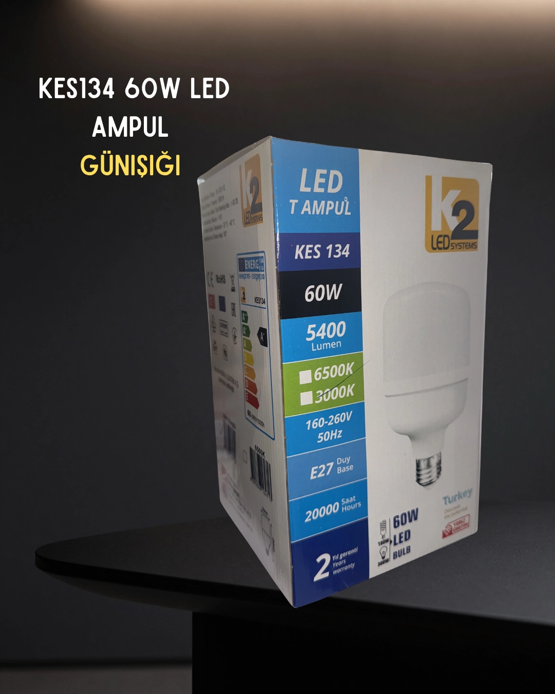 K2 KES134 Torch Led Ampul 60W Günışığı
