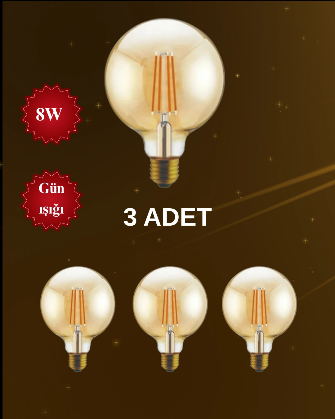 K2 KES607  Cob Filamanlı Led Rustik Ampul 8W Günışığı