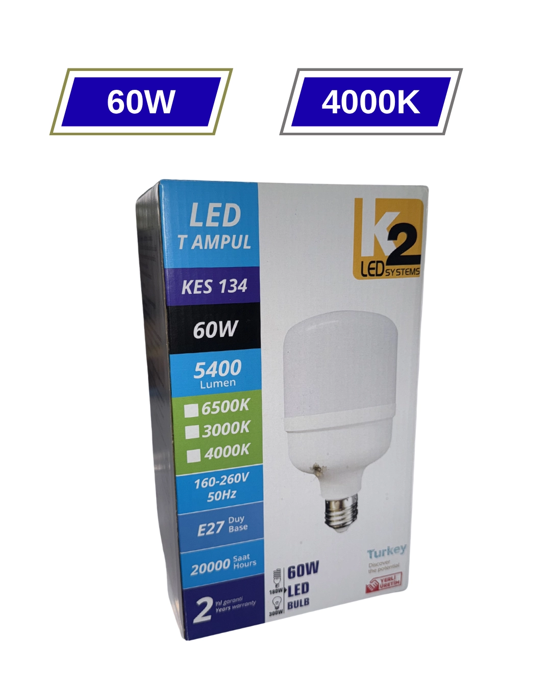 K2 KES134 Torch Led Ampul 60W 4000K 