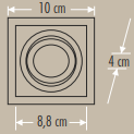 Cata CT-5225 Pars Kare Spot Kasası Satin-Siyah