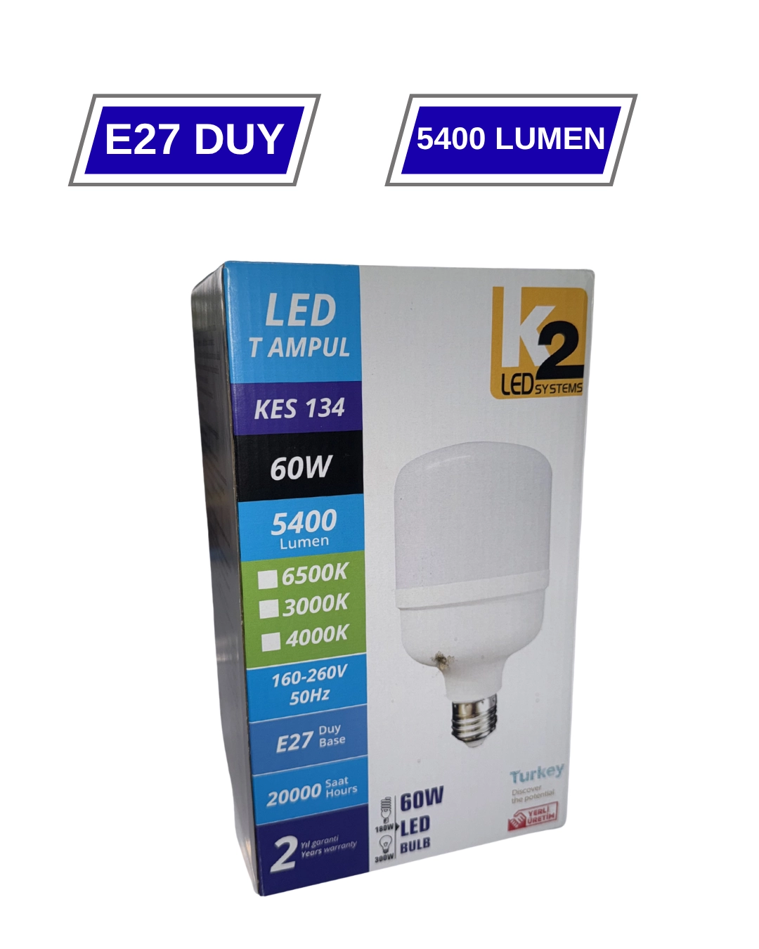 K2 KES134 Torch Led Ampul 60W 4000K 