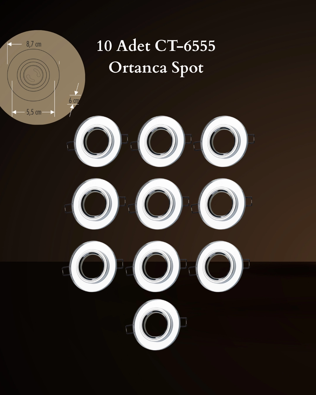 Cata Ortanca Spot Set ( 10 Adet CT-6555 + 10 Adet CT-4212 Beyaz + 10 Adet CT-9263 Duy)