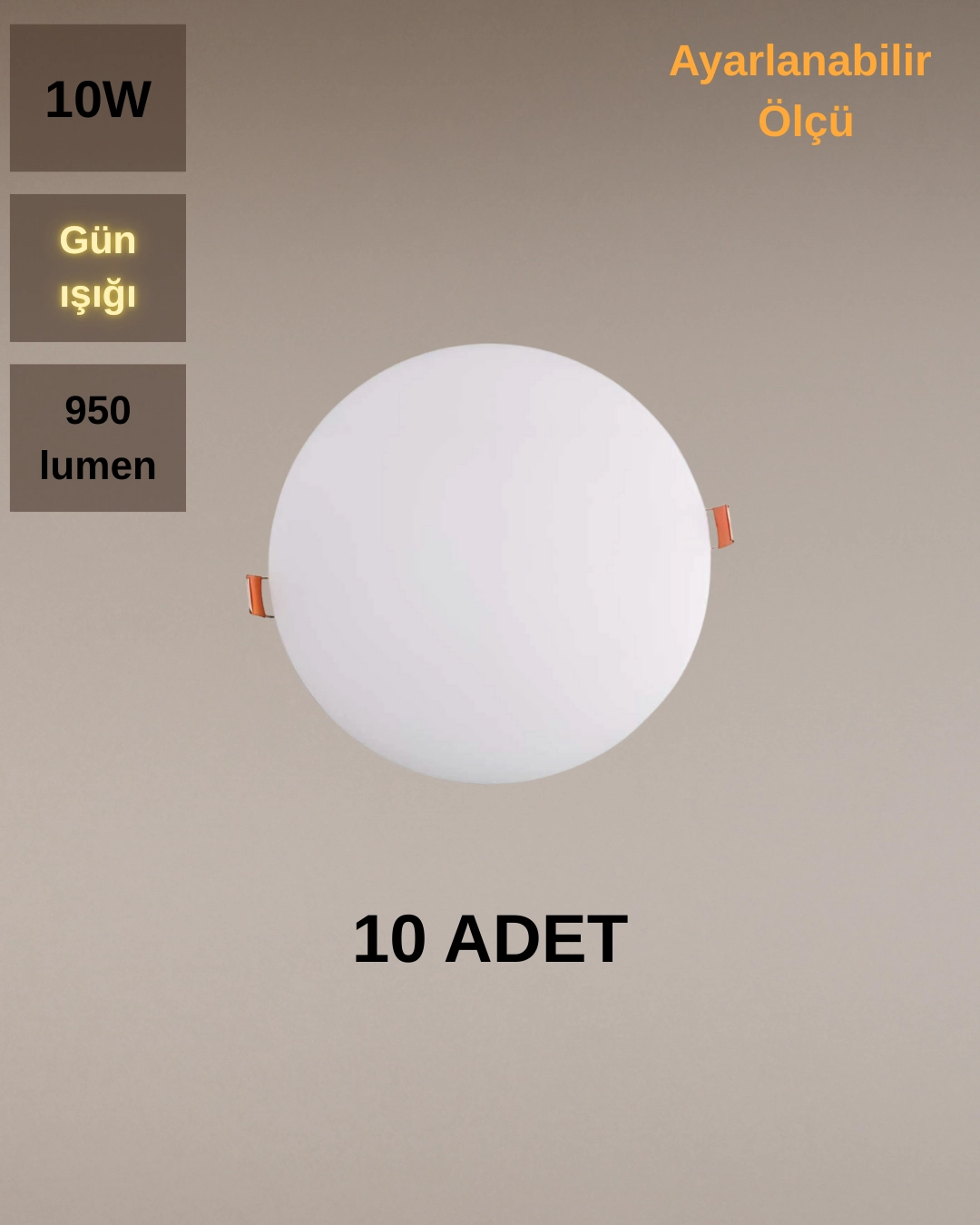 Cata CT-5660 X Plus Led Panel 10W Günışığı - 10’lu Paket 