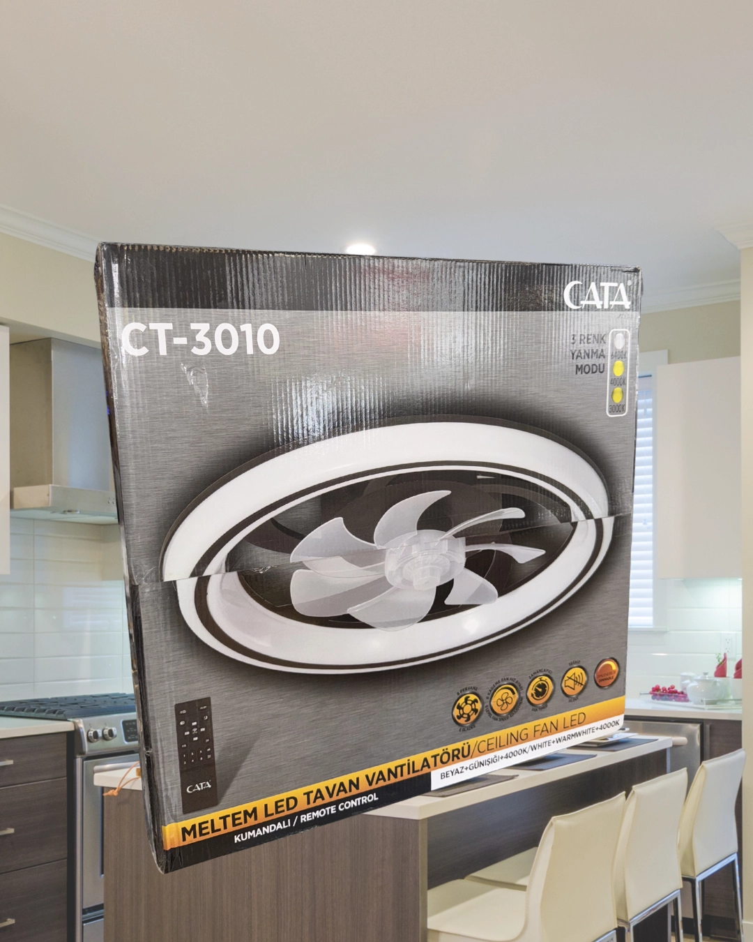 Cata CT-3010 Meltem Led Tavan Vantilatörü Kumandalı