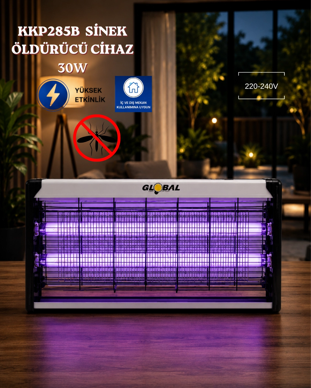 Global KKP285B Sinek Öldürücü Cihaz 2X15W (30W)