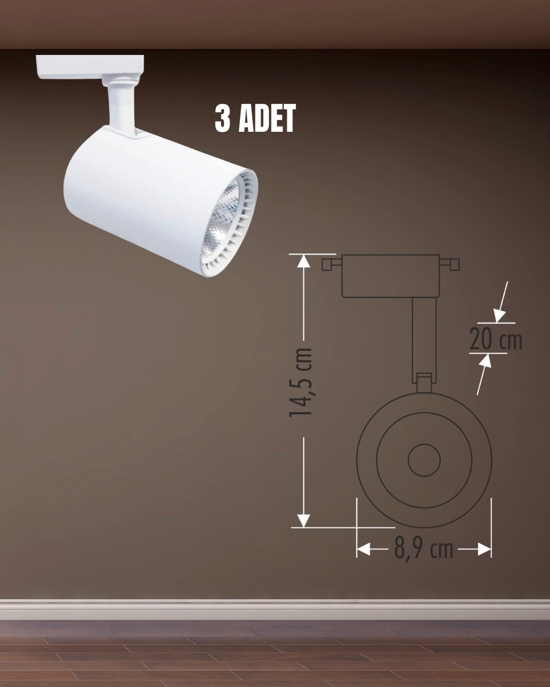 Cata Babil Ray Spot Set | 3 Adet CT-5333 Beyaz Kasa Günışığı Spot + 1 adet CT-9710 Ray
