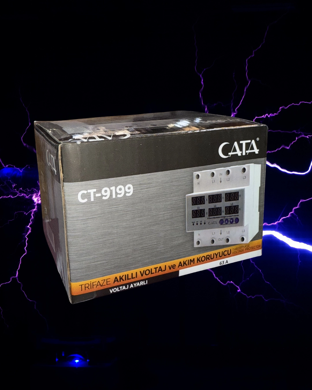 Cata CT-9199 Trifaze Akıllı Voltaj ve Akım Koruyucu 63A