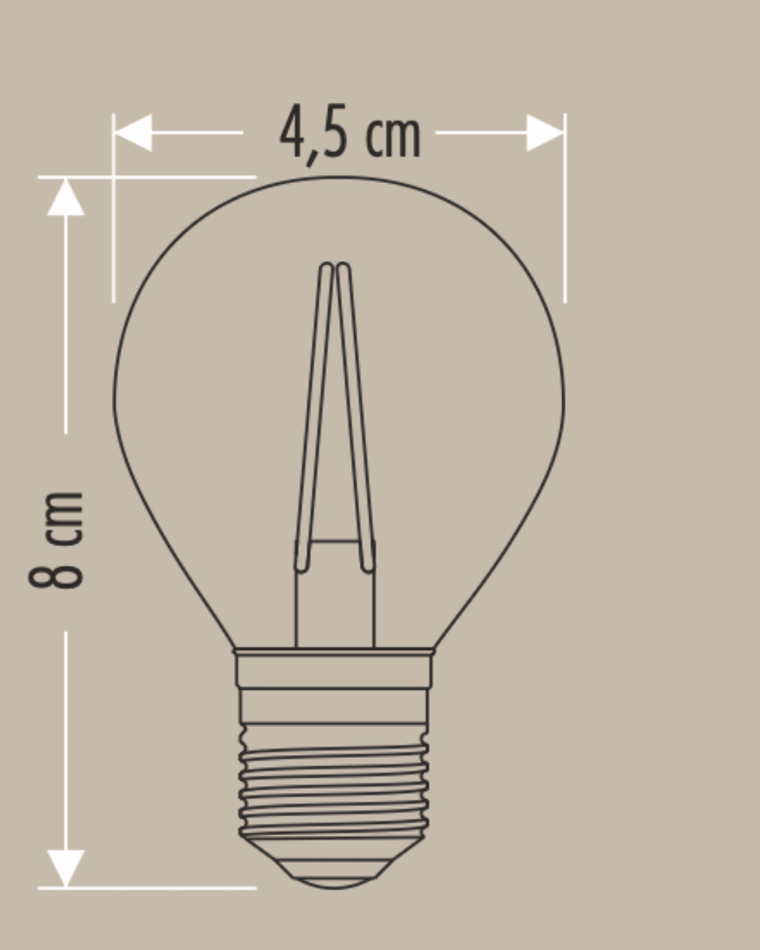 Cata CT-4288 Led G45 Filament Ampul 4W Günışığı - 5’li Paket 