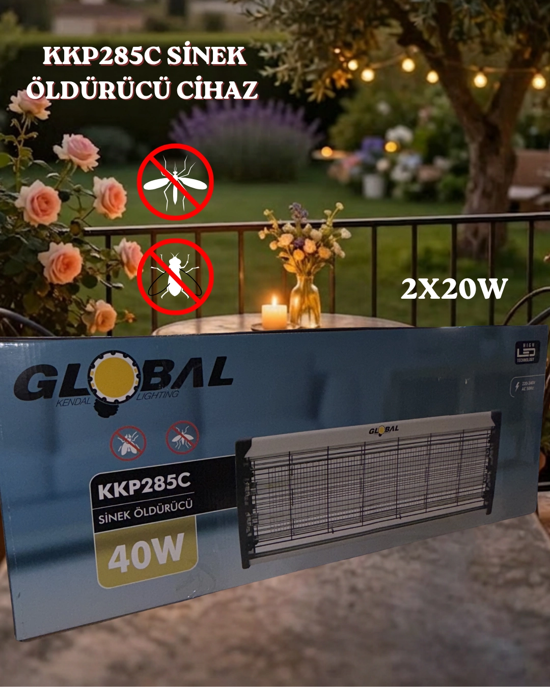Global KKP285C Sinek Öldürücü Cihaz 2X20W (40W)