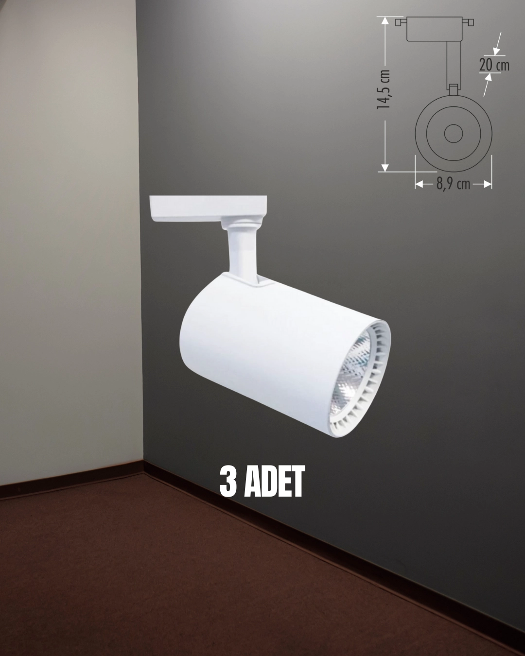 Cata Babil Ray Spot Set | 3 Adet CT-5333 Beyaz Kasa Beyaz Işık  Spot + 1 adet CT-9710 Ray