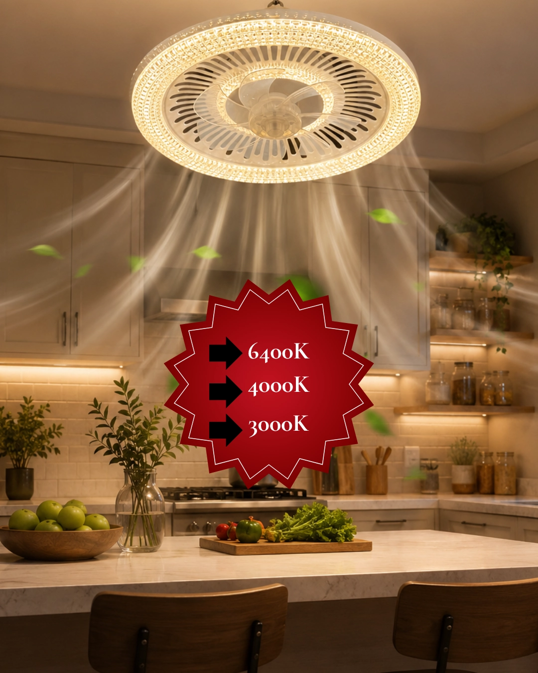Cata CT-3012 Kristal Led Tavan Vantilatörü 