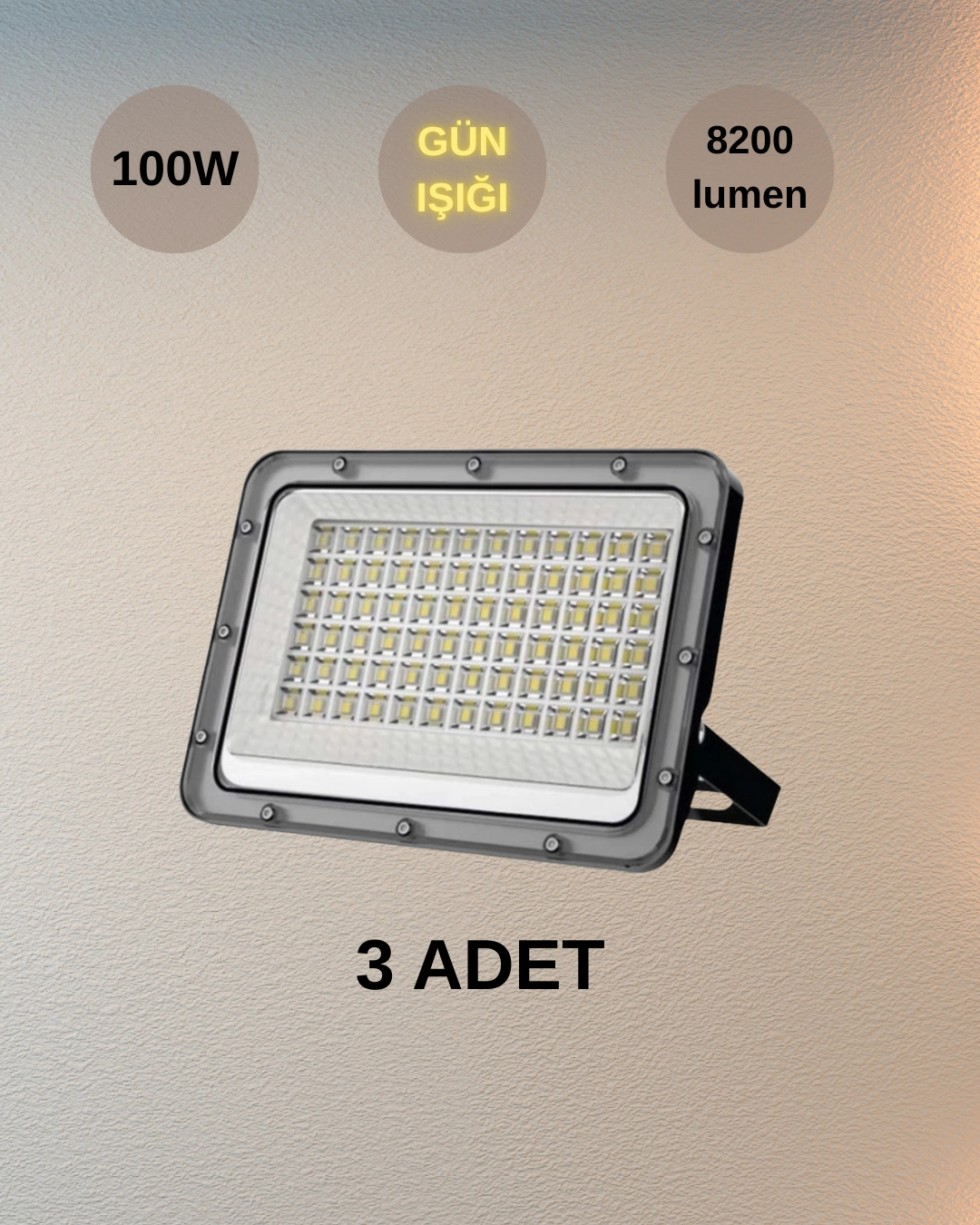 Cata CT-4659 Platinum Led Projektör 100W Günışığı - 3’lü Paket 