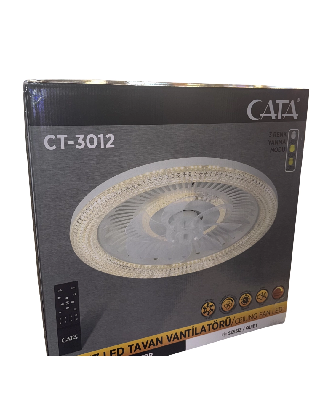 Cata CT-3012 Kristal Led Tavan Vantilatörü 
