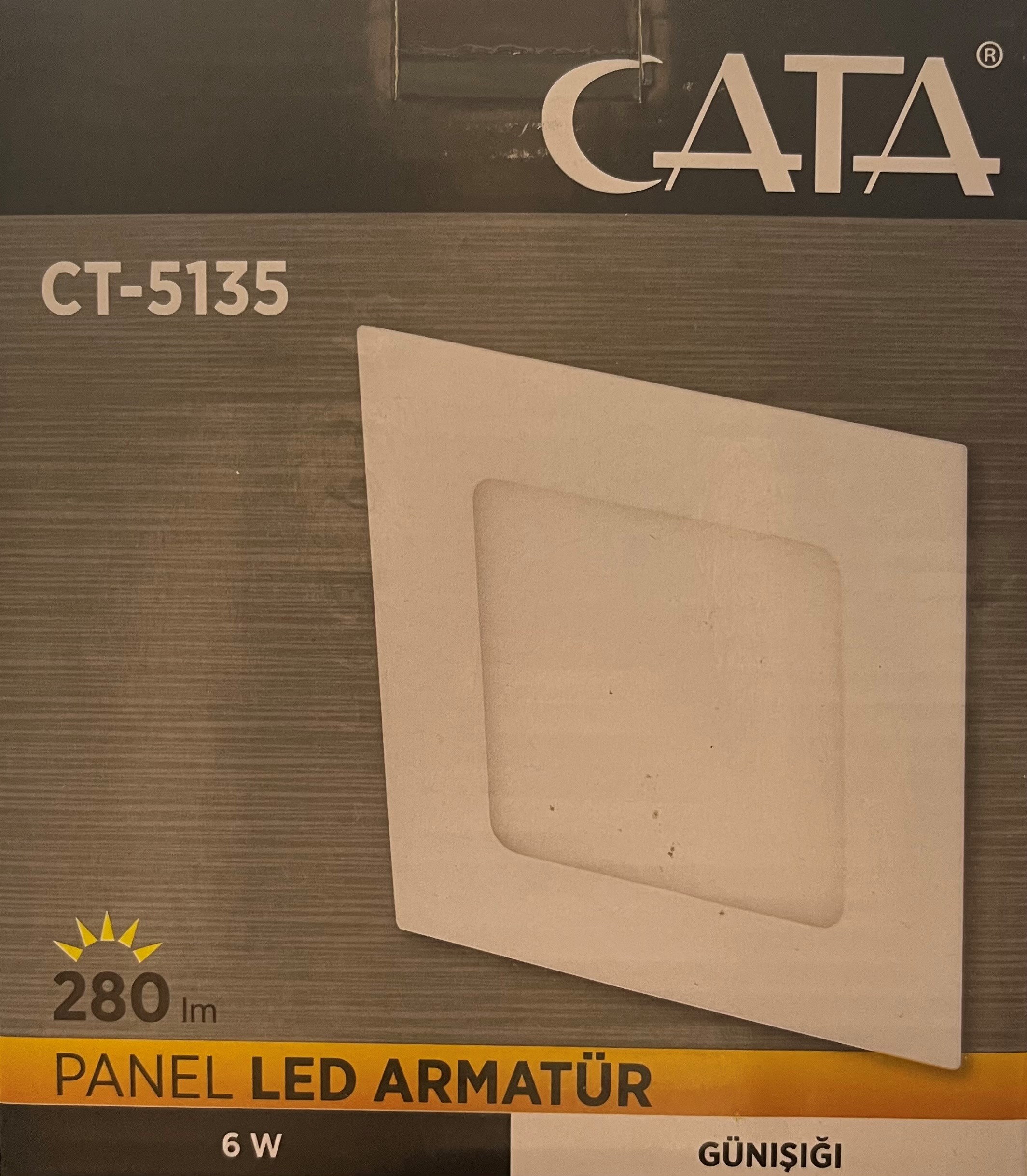 Cata Ct-5135 Panel Led Armatür 6W Günışığı