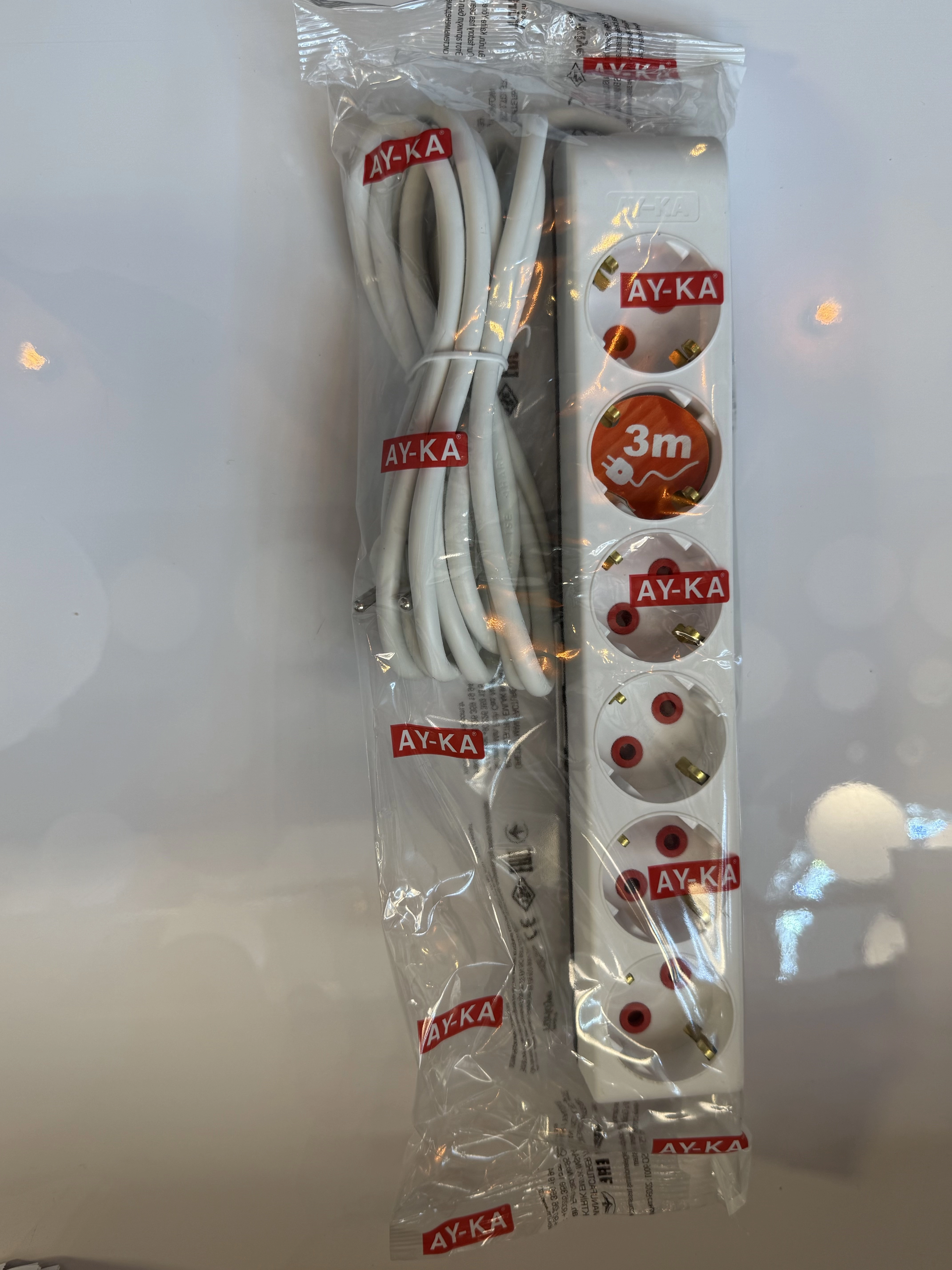 AY-KA 6’lı Topraklı Ç.K. Grup Priz 3 Metre - (3X1 mm2)