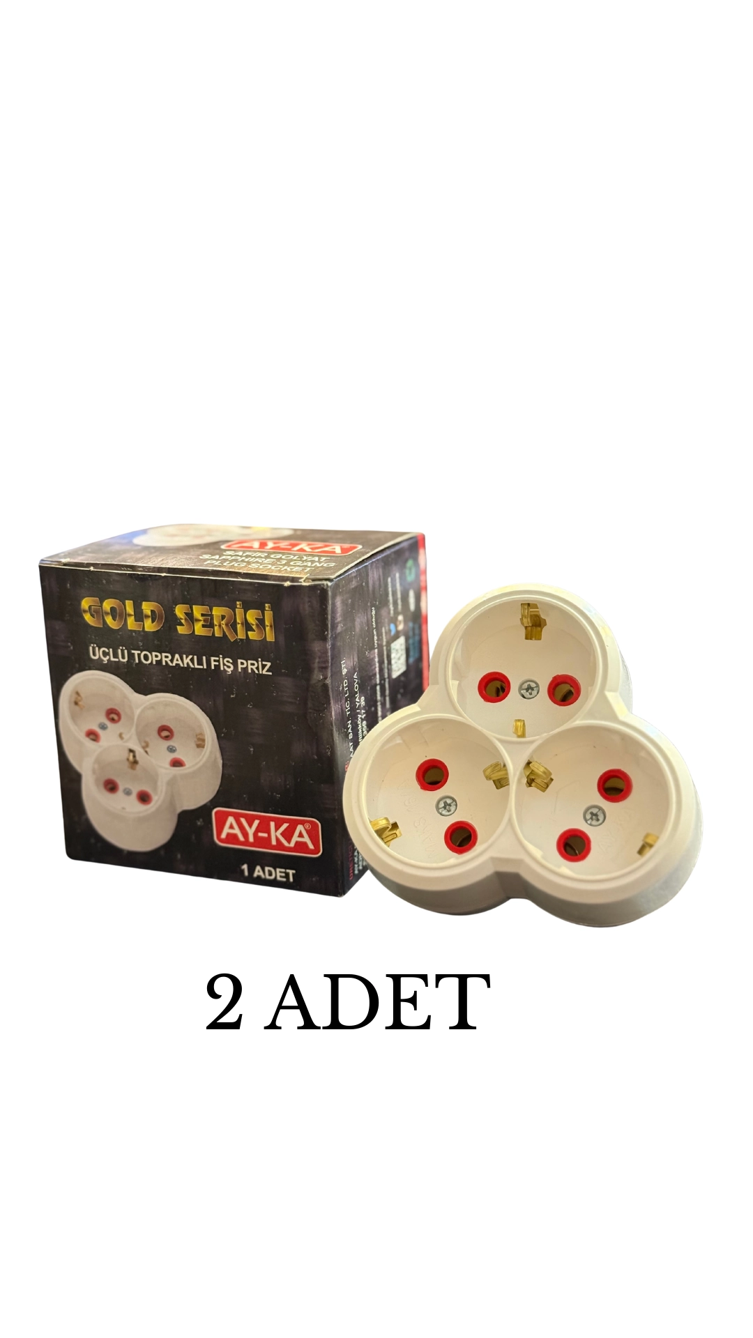 AY-KA 7713000 Üçlü Topraklı Fiş Priz - 2’li Paket