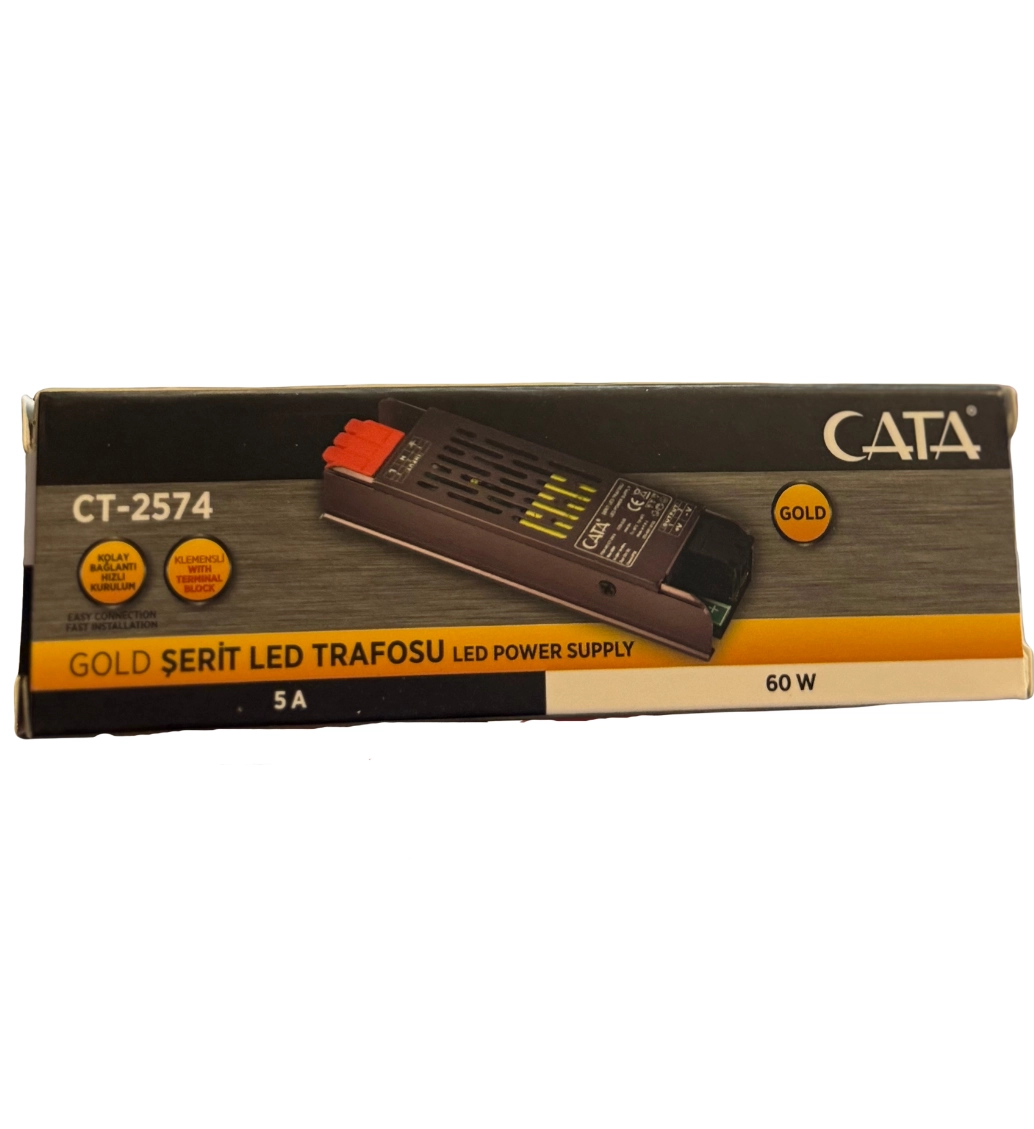 Cata CT-2574 Gold Şerit Led Trafosu 5A 60W