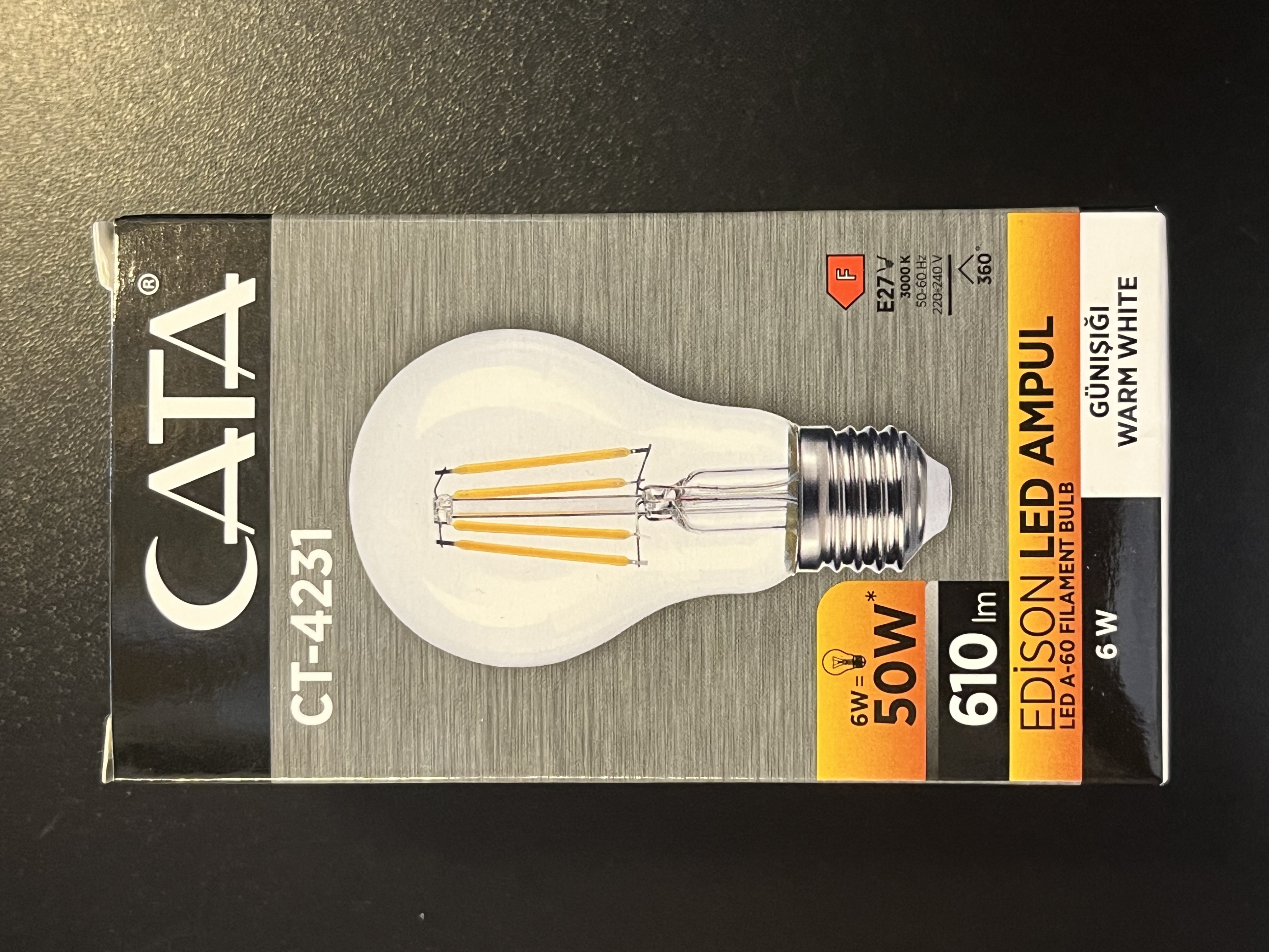 Cata CT-4231 Edison Led Ampul 6W Günışığı - 3’lü Paket