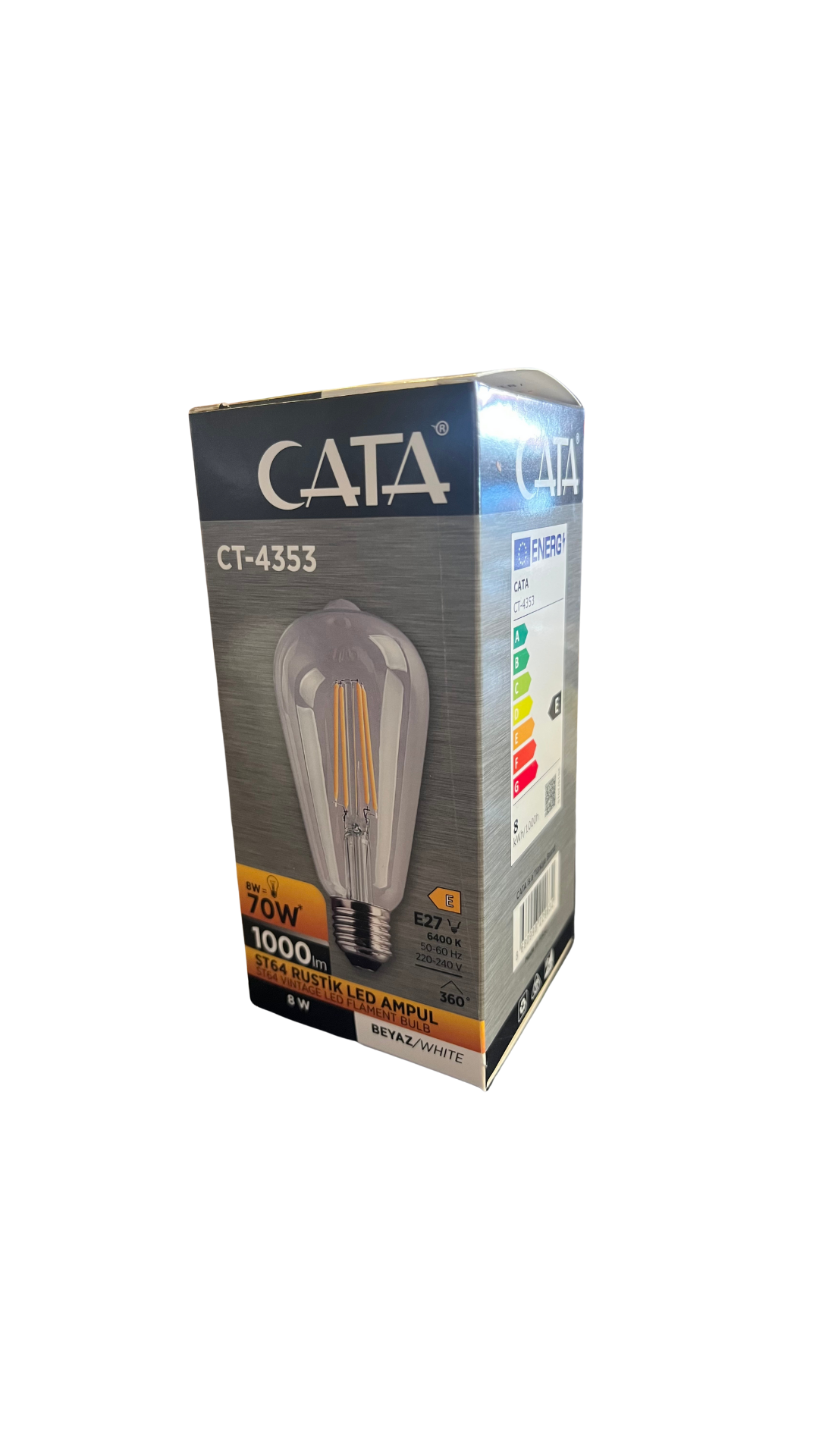 Cata CT-4353 ST64 Rustik Led Ampul 8W Beyaz Işık - 5’li Paket 