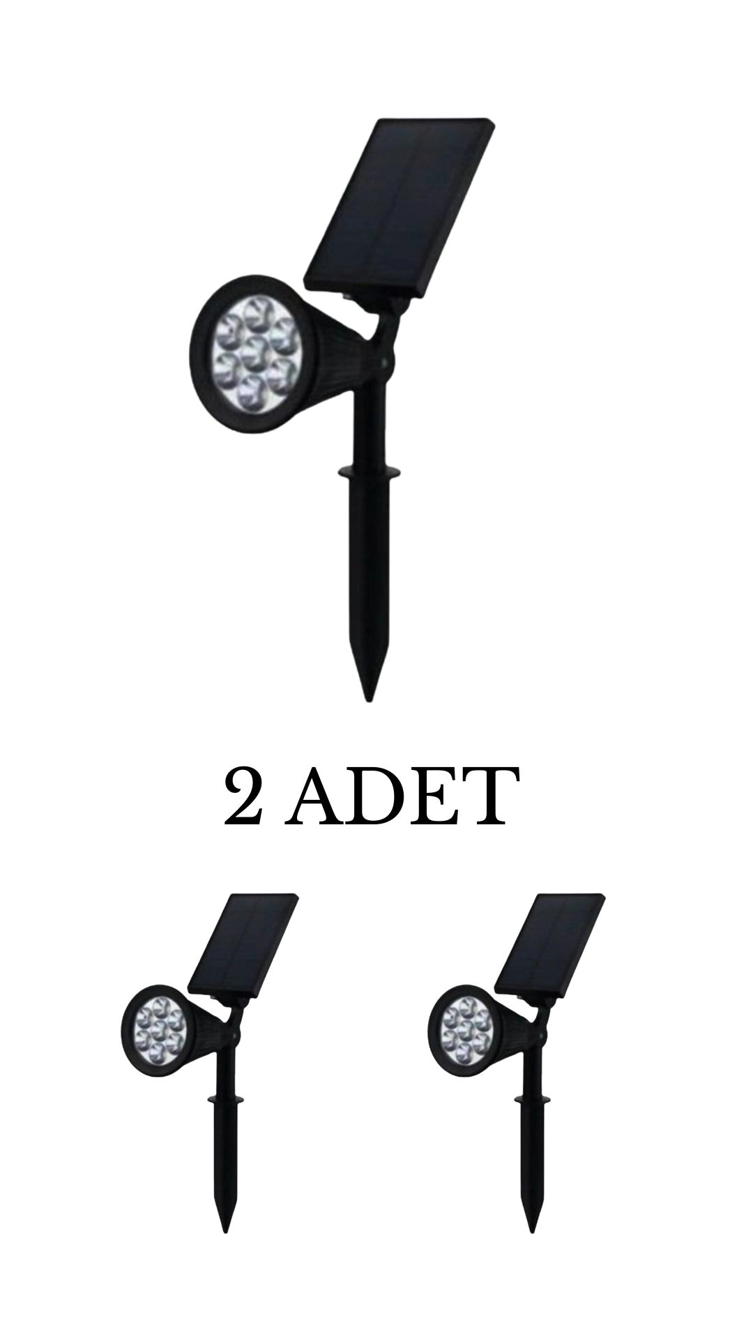 Cata CT-7310 Solar Bahçe Armatürü 7W Amber - 2’li Paket
