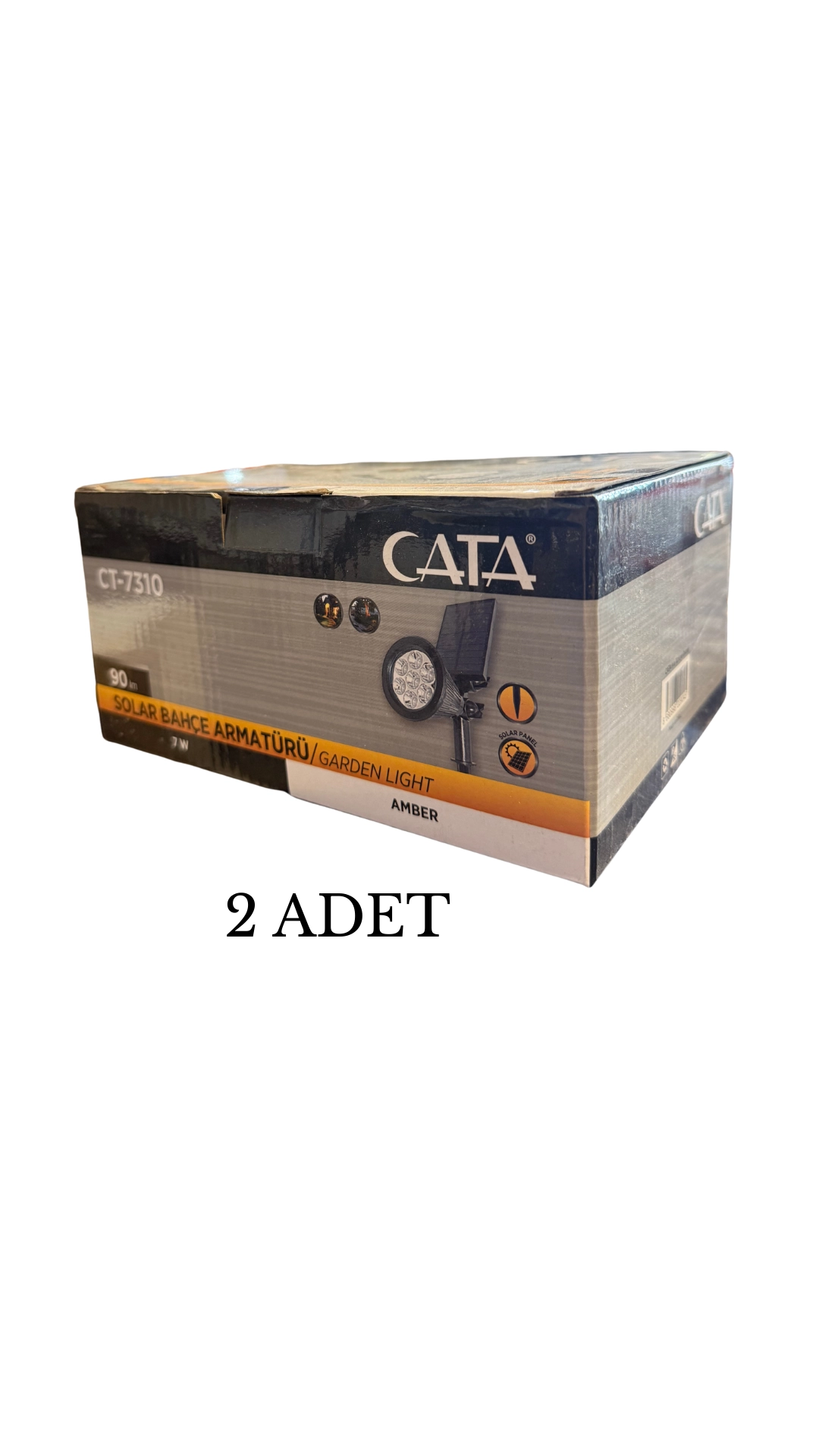 Cata CT-7310 Solar Bahçe Armatürü 7W Amber - 2’li Paket