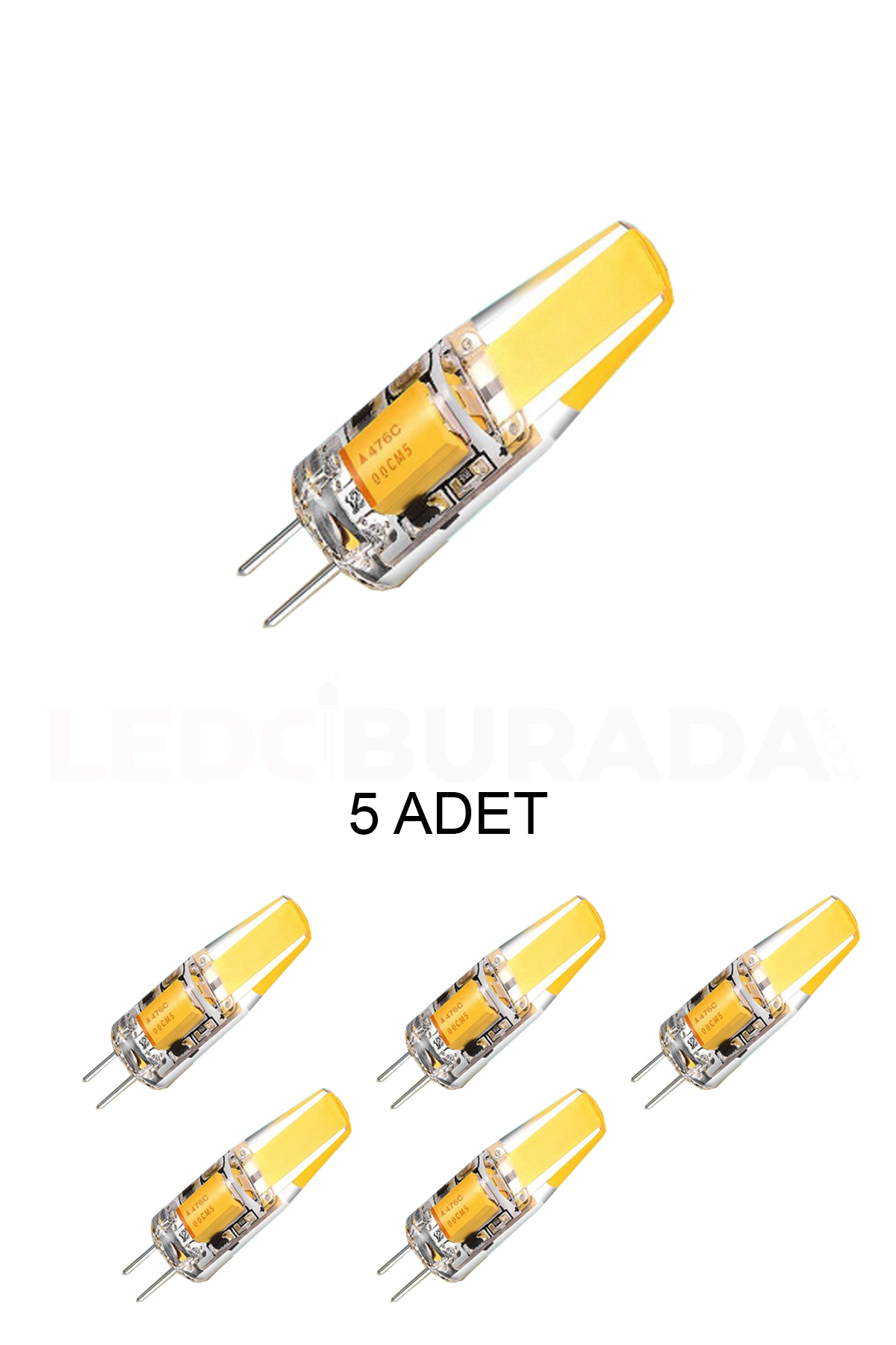 Cata CT-4255 Kapsül Ampul 3W Günışığı 12V G4 Duy - 5’li Paket