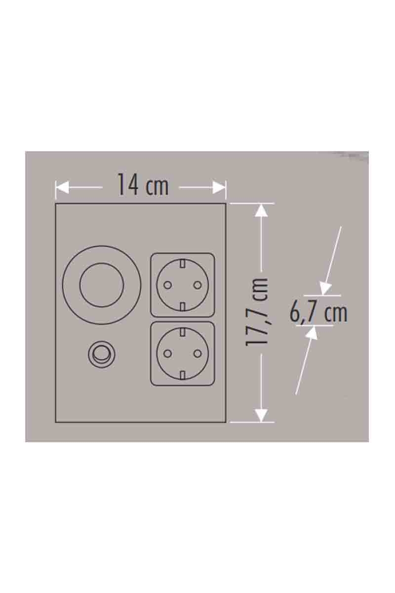 Cata Ct-5109 Üçgen Tezgah Altı Priz  1W Günışığı Satin Kasa
