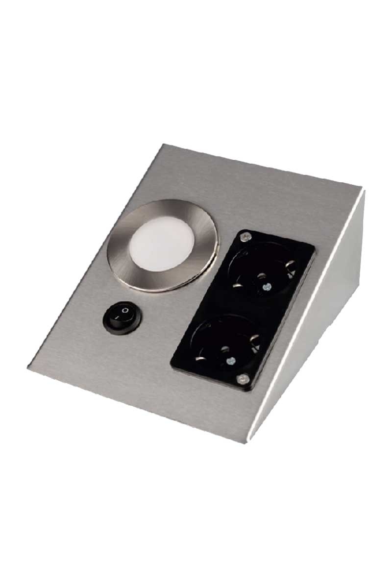 Cata Ct-5109 Üçgen Tezgah Altı Priz  1W Günışığı Satin Kasa