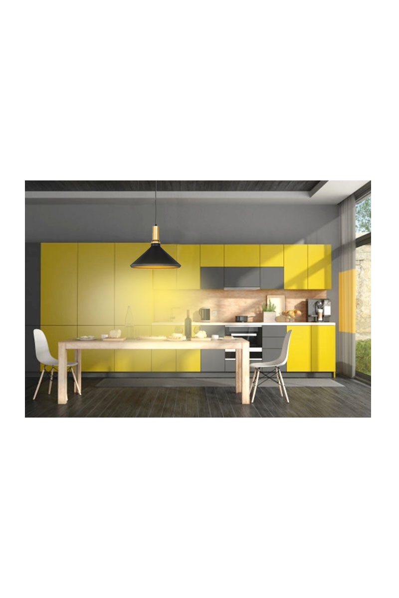 Cata CT-8201 Siyah Kasa Gold Duy Sarkıt Armatür 35 Cm Çap