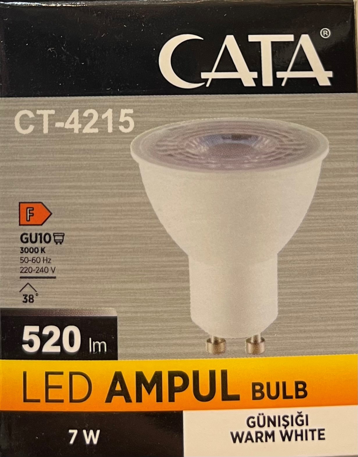 Ct-4215 Led Ampul Gu10 Duy Günışığı (sarı) 8W - 10’lu Paket