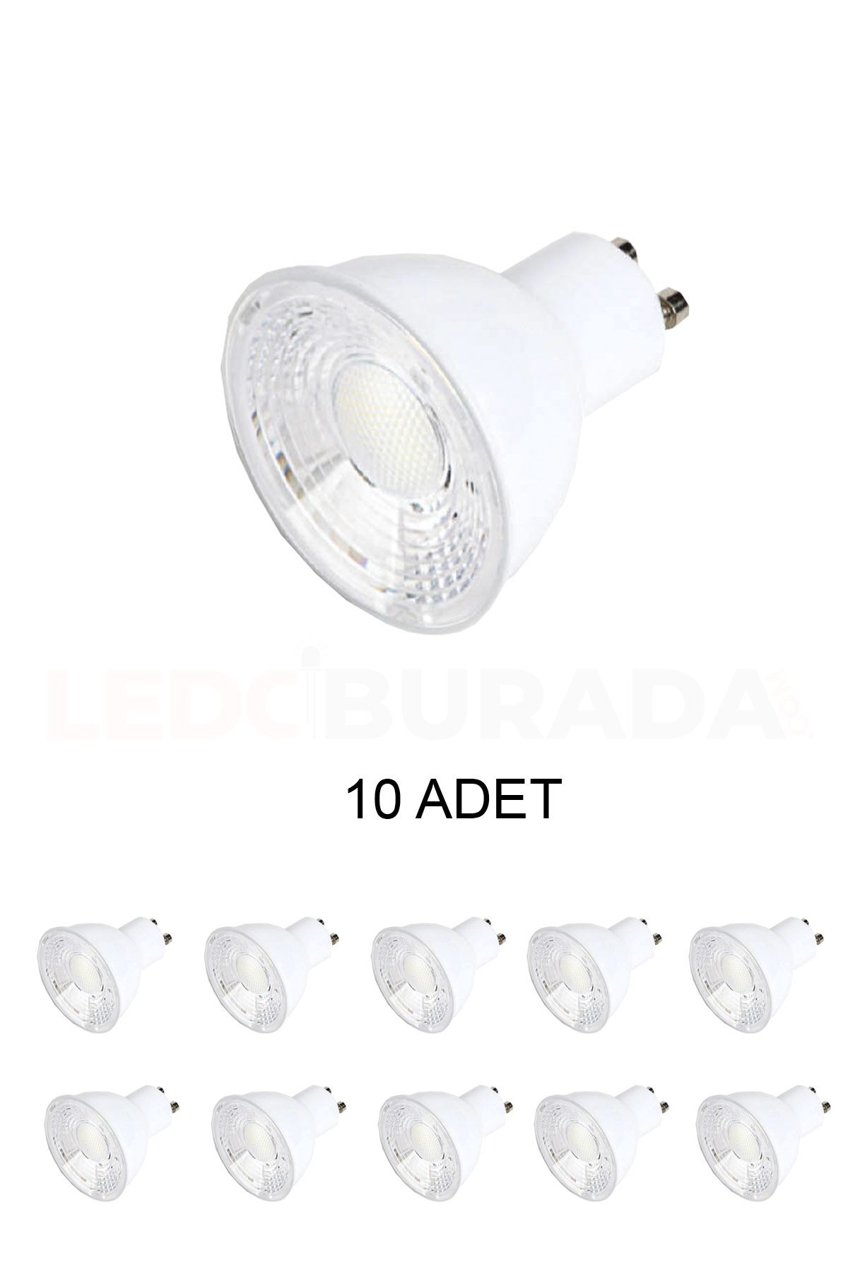 Cata Ct-4215 Led Ampul Beyaz Gu10 Duy 7W - 10’lu Paket
