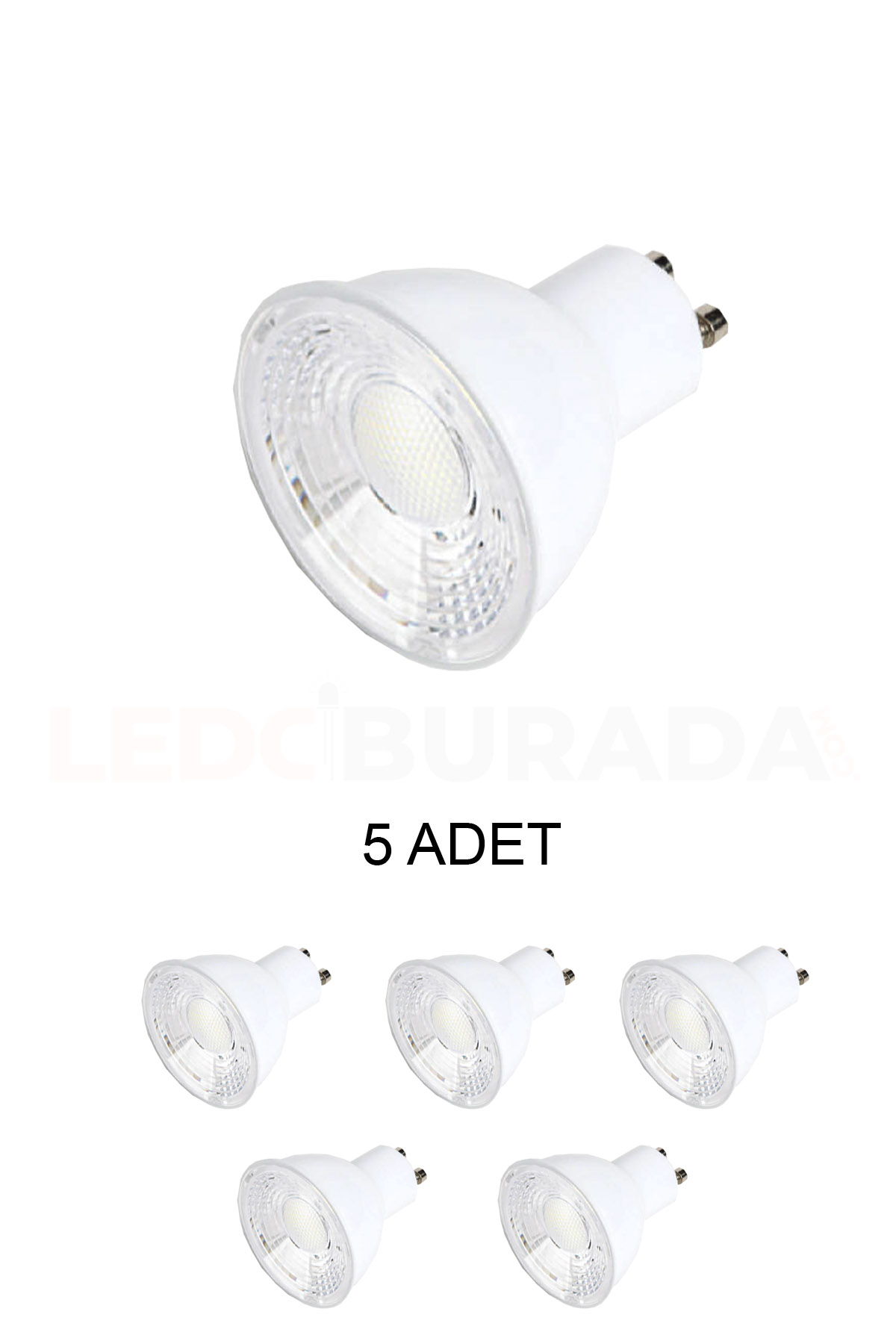 Cata Ct-4215 Led Ampul Beyaz Gu10 Duy 7W - 5’li Paket