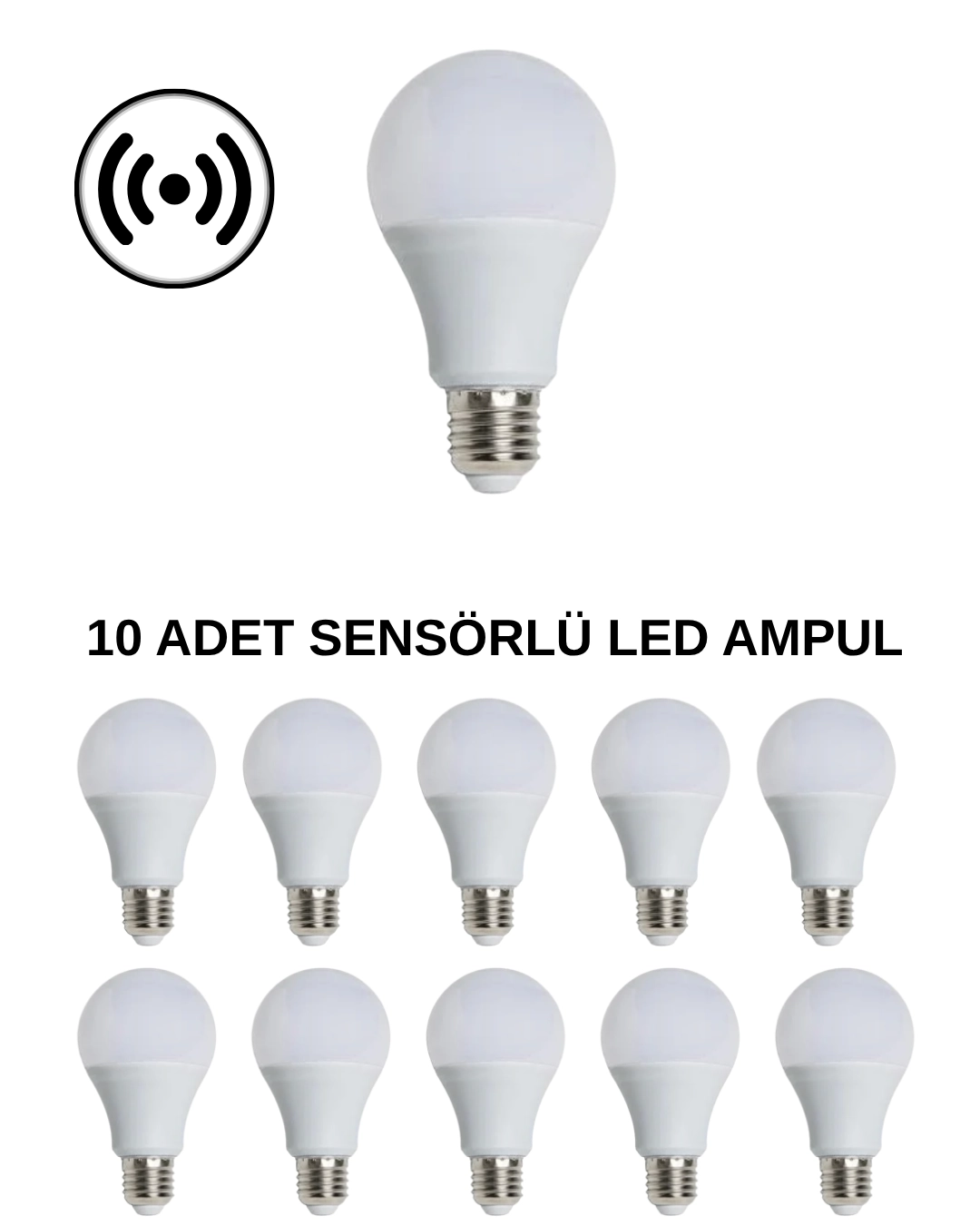 Cata CT-4259 Sensörlü Led Ampul 15W Beyaz Işık- 10’lu Paket