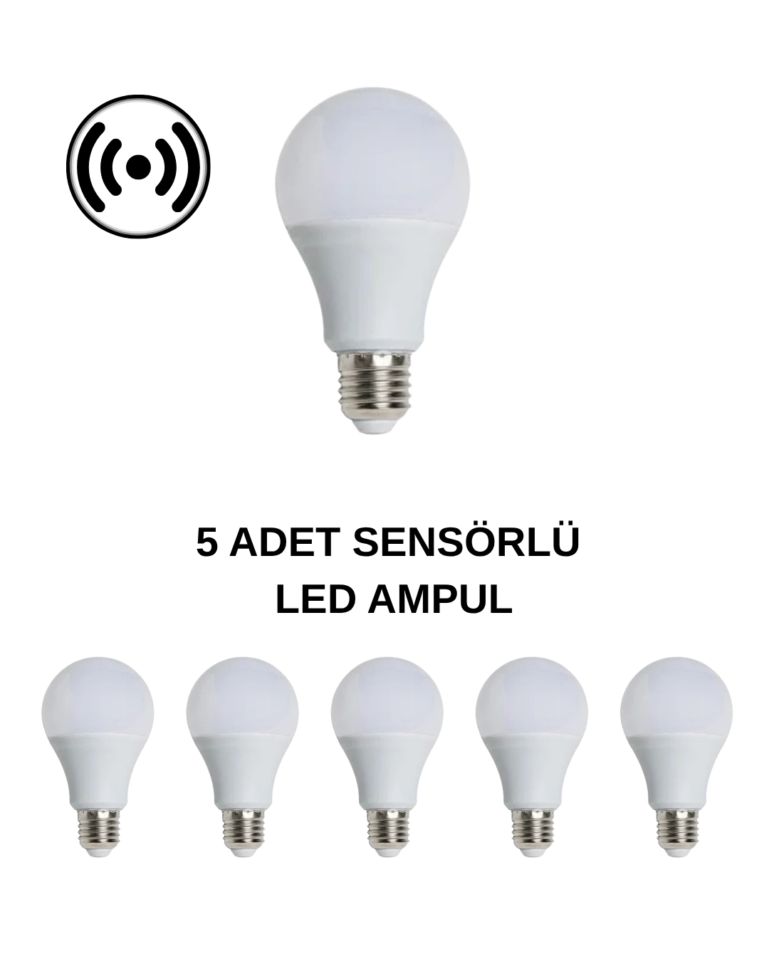 Cata CT-4259 Sensörlü Led Ampul 15W Beyaz Işık - 5’li Paket