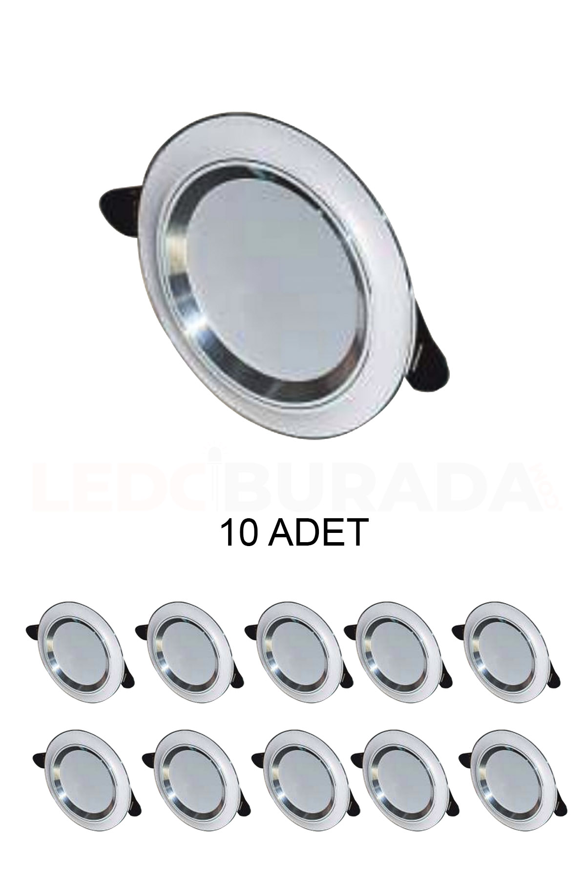 Cata CT-5257 Zebra Led Spot Beyaz-Krom 6W 3 Renk - 10’lu Paket