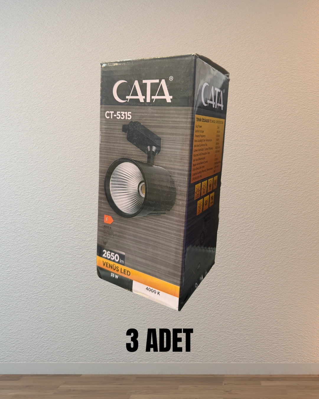 Cata CT-5315 Venüs Ray Spot 33W 4000K - 3’lü Paket