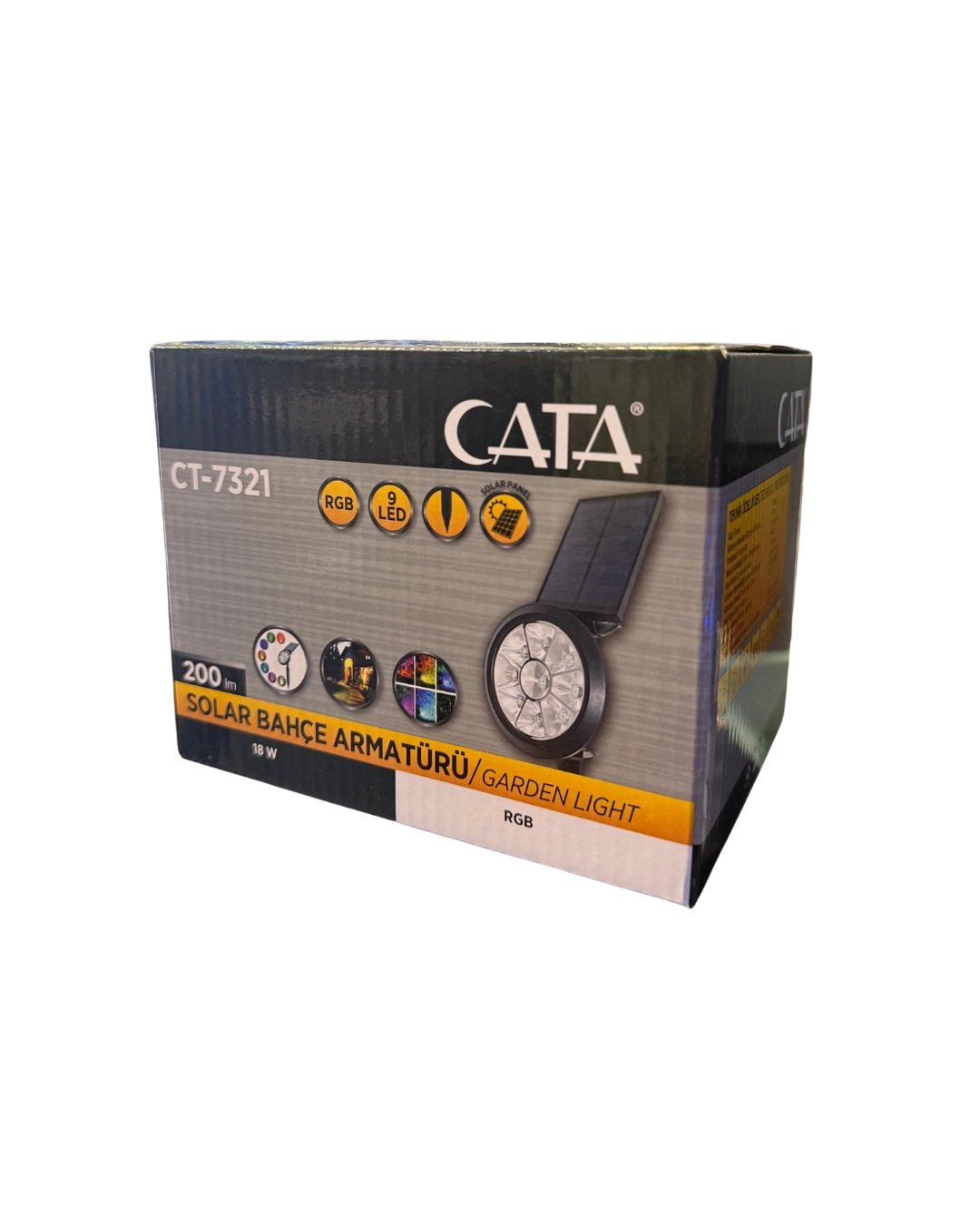 Cata CT-7321 Solar Bahçe Armatürü RGB 18W