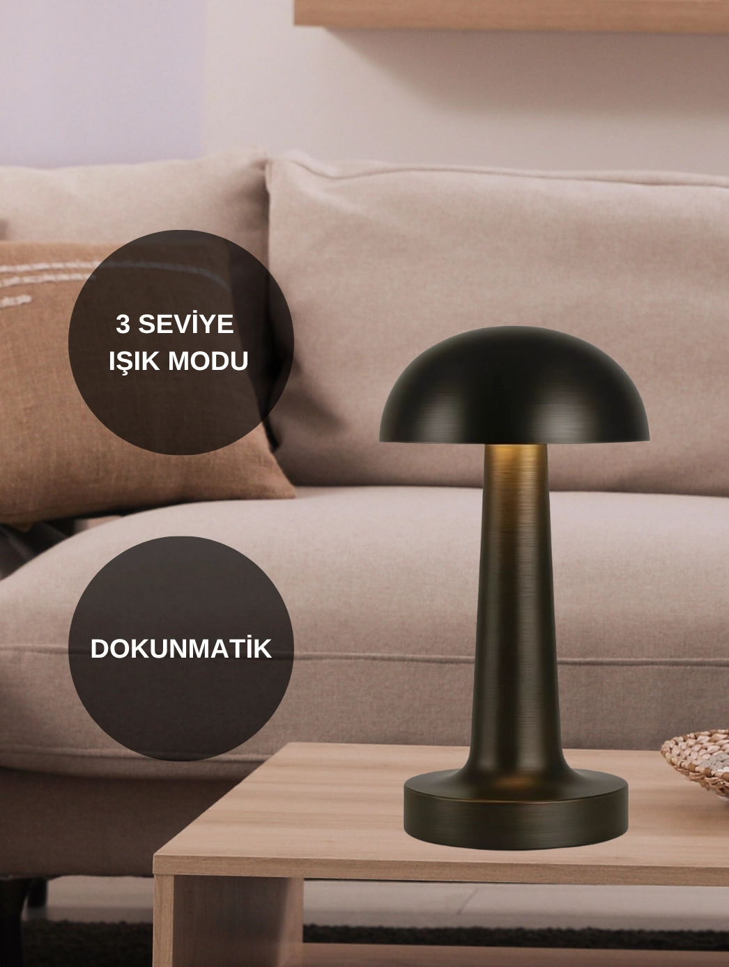 Cata CT-8428 Lizbon Siyah Şarjlı Masa Lambası - Dokunmatik