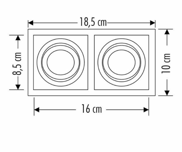 Cata CT-5226 Pars Kare Satin Spot Kasası 2’li