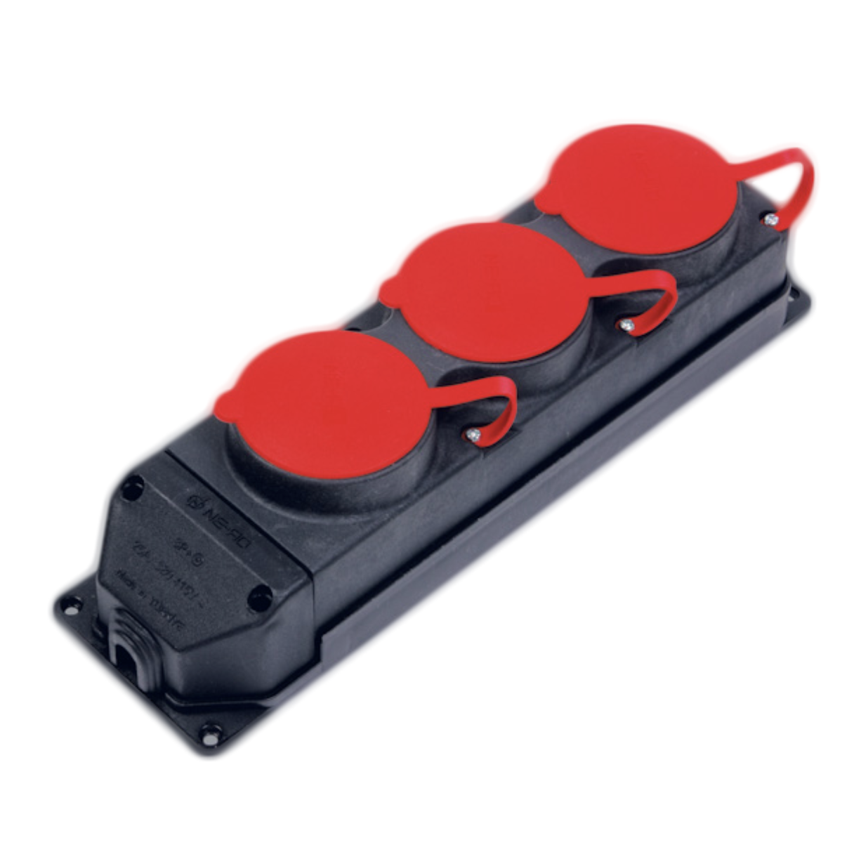 NE AD Kauçuk 3X25A Siyah Üçlü Grup Priz Trifaze 