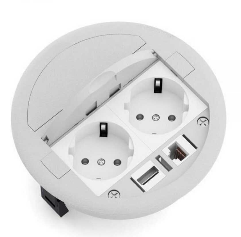 NEAD 4 Modül + 2 Keystone Masa Üstü Priz Kutusu (BOŞ KASA)