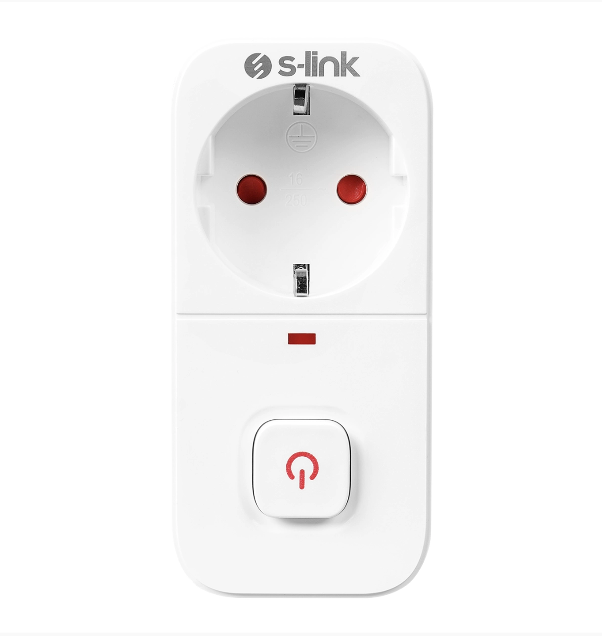 S-Link SL-010 Anahtarlı Akım Korumalı Tekli Priz 16A/250V 750 Joule 