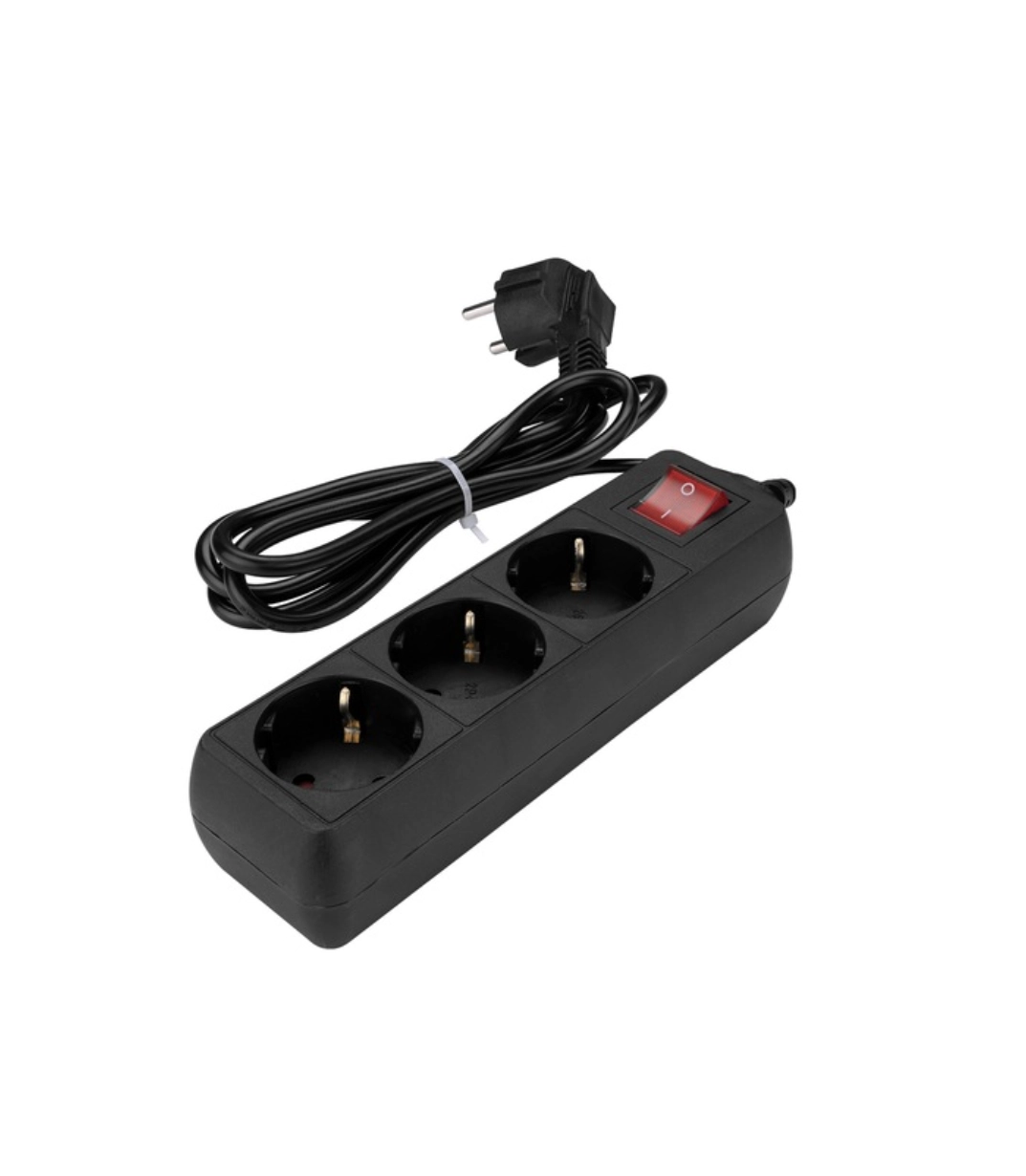 S-Link SPG3-X-3 3’lü Akım Korumalı Priz Siyah 1,5 Metre