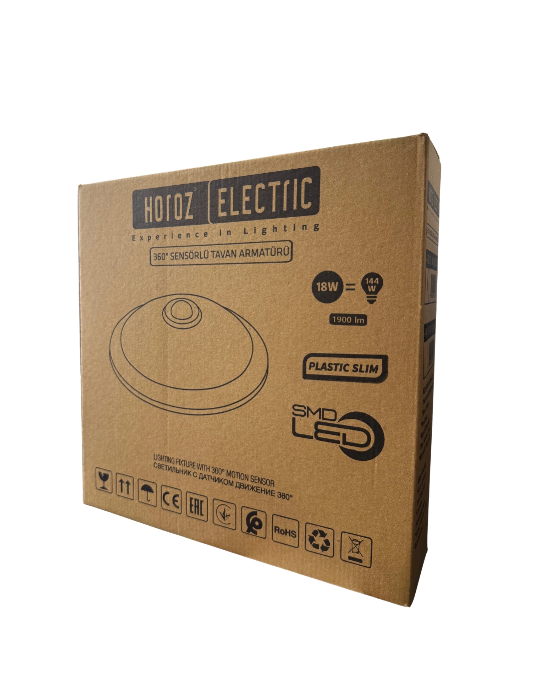 Horoz 400-120-143 Led 360° Sensörlü Tavan Armatürü 18W Beyaz Işık - Beyaz Kasa