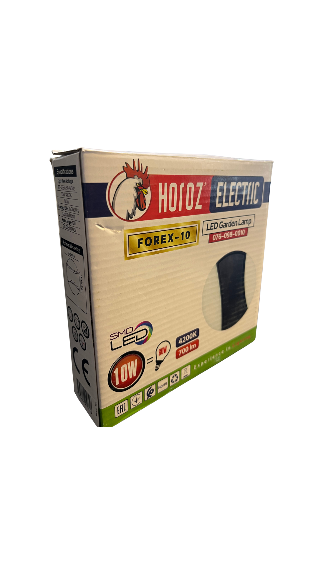 Horoz 076-098-0010 FOREX-10 10W Siyah 4200K Led Bahçe Armatürü