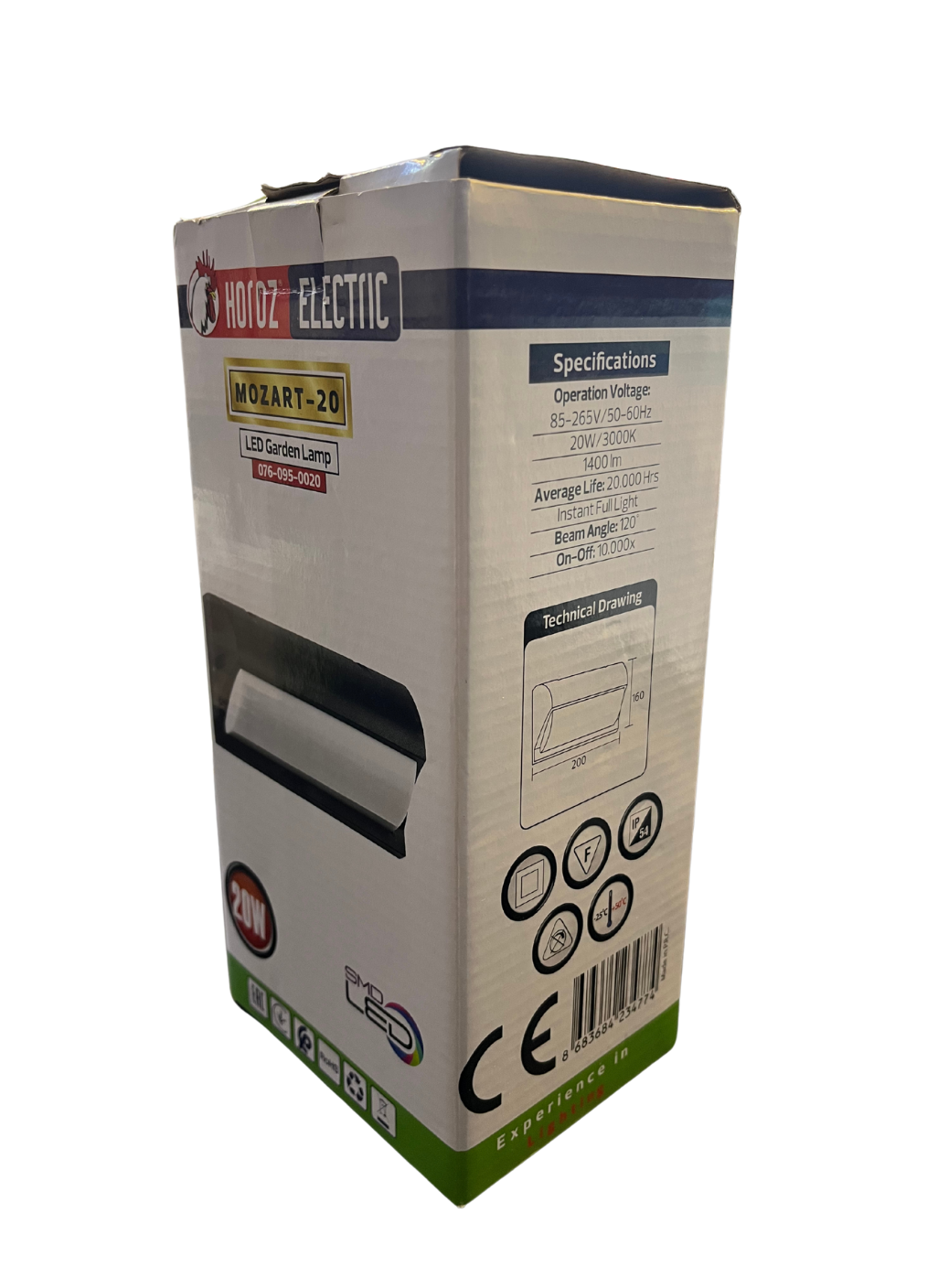 Horoz 076-095-0020 Mozart-20 20W Siyah 3000K Led Bahçe Armatürü