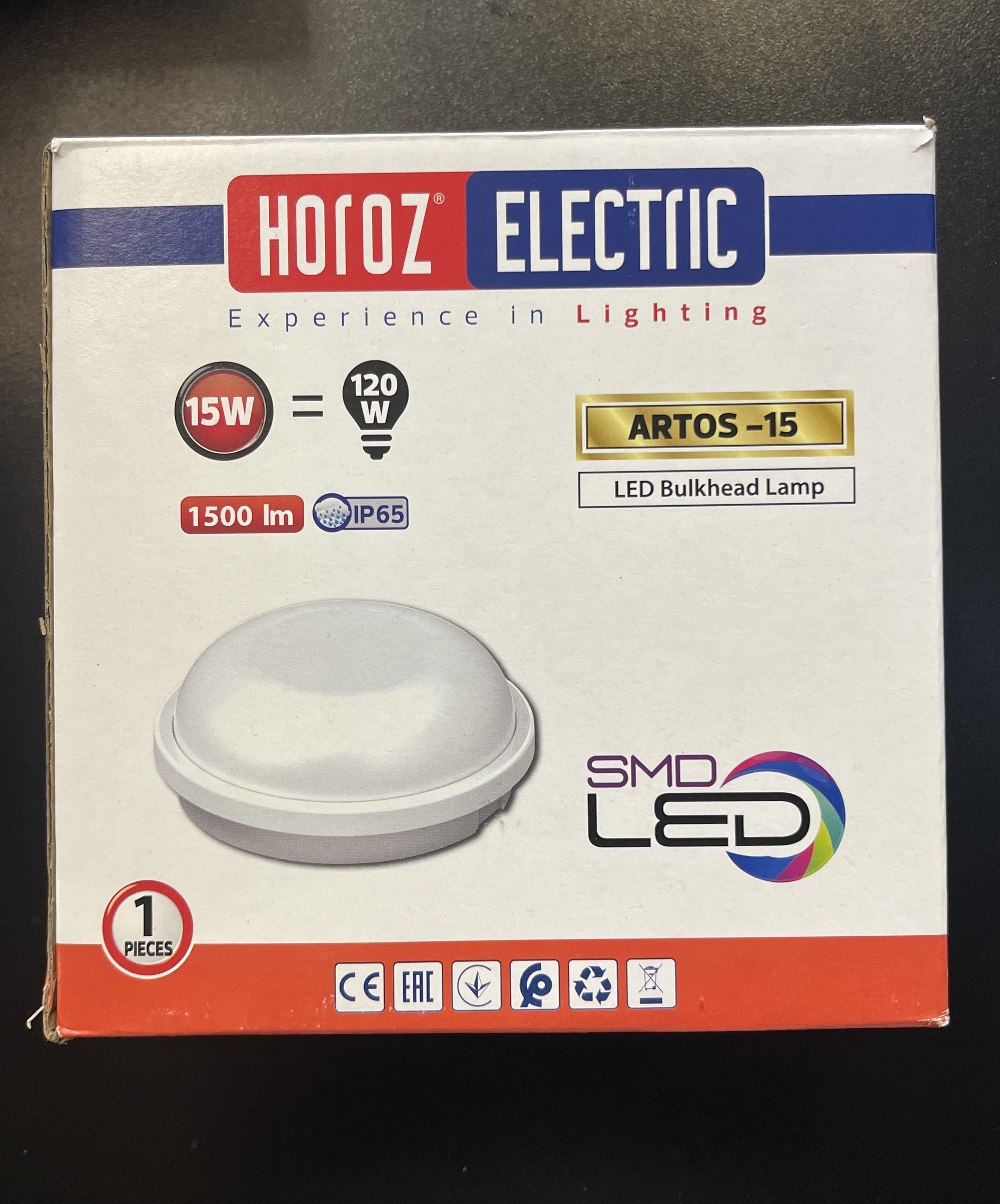 Horoz 400-002-127 ARTOS-15 Beyaz Kasa Beyaz Işık Led Aplik (Nemli Yer)