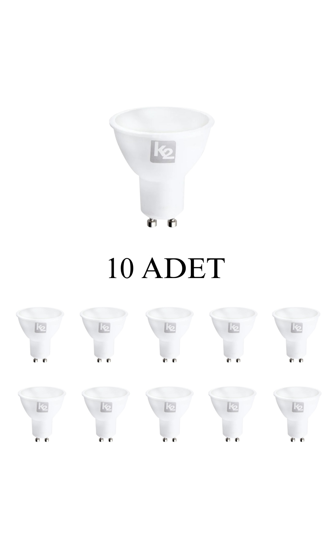 Kendal Elektrik KES047 7W Led Ampul GU10 Duy Beyaz Işık - 10’lu Paket